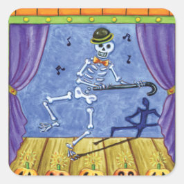 Adesivo Quadrado Vaudeville Skeleton