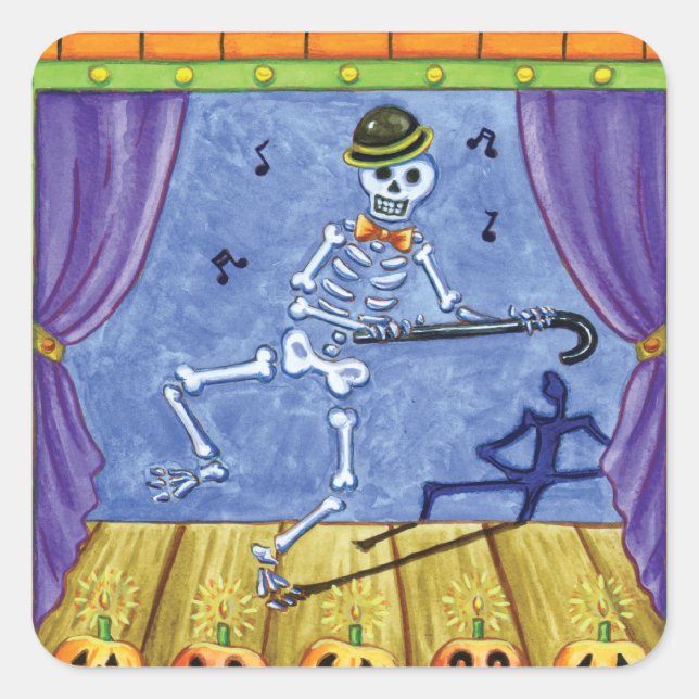 Adesivo Quadrado Vaudeville Skeleton (Frente)