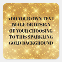 Adesivo Quadrado Vazio Metálico Dourado Fundo Para Qualquer Produto