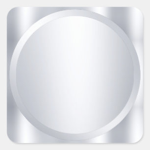 Adesivo Quadrado Vazio moderno de aparência personalizada de prata