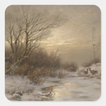 Veado em Paisagem de Inverno - Désiré Thomassin