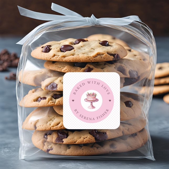 Adesivo Quadrado Vedante De Bolinhas Rosa Com Amor (Criador carregado)