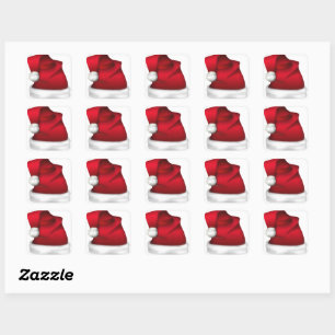 Adesivo Quadrado Vedantes de Envelope Santa Hat