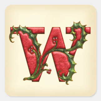 Adesivo Quadrado Vedantes de Envelope W Holly Monogramas