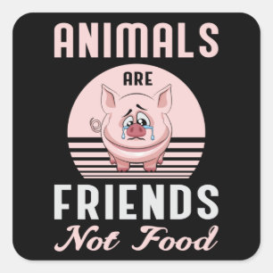 Adesivo Quadrado Vegan Animal Rights