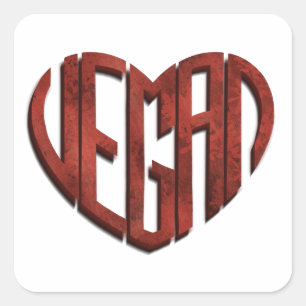 Adesivo Quadrado Vegan Flower Heart
