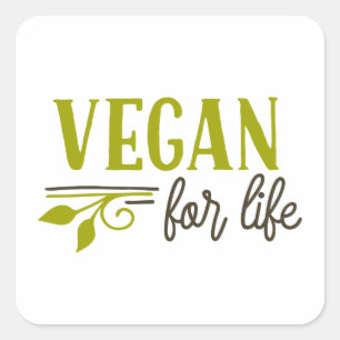 Adesivo Quadrado Vegan For Life