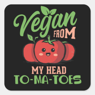 Adesivo Quadrado Vegan From My Head TO-MA-TOES - Vegan