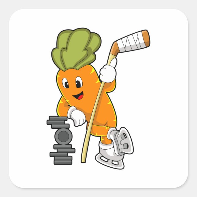 Adesivo Quadrado Vegan Ice Hockey stick (Frente)