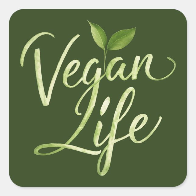 Adesivo Quadrado Vegan Life (Frente)