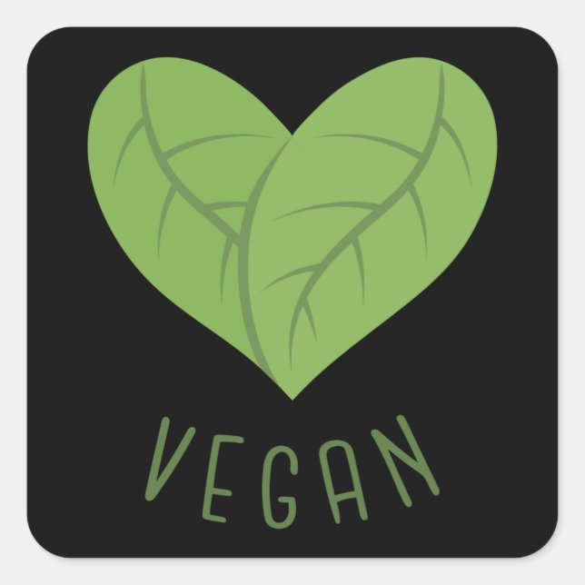Adesivo Quadrado VEGAN LOVE Sticker (Frente)