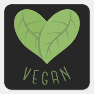 Adesivo Quadrado VEGAN LOVE Sticker