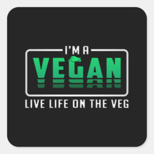 Adesivo Quadrado Vegan Veganismo Veggie Animal Rights Engraçado Pr