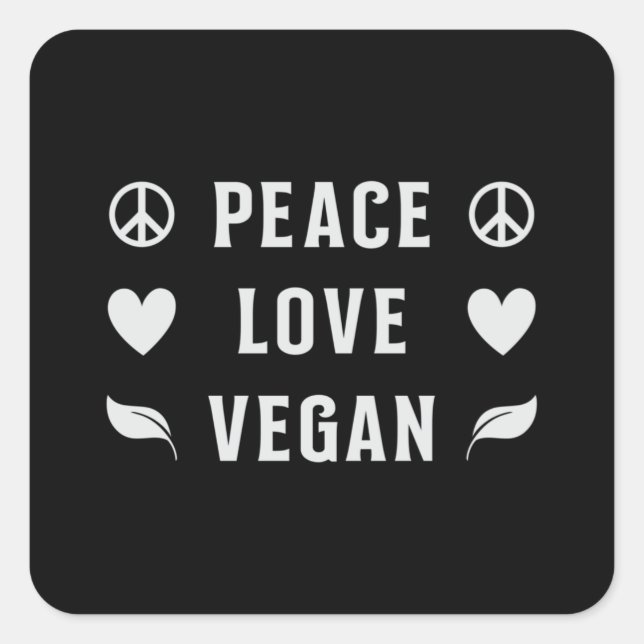 Adesivo Quadrado Vegan Vegetables Vegetarian Comida Veganismo prese (Frente)