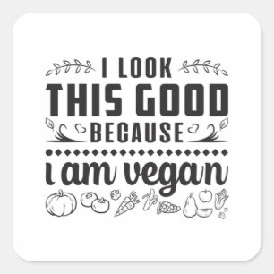 Adesivo Quadrado Veganismo Direitos dos animais Veggie Engraçada I
