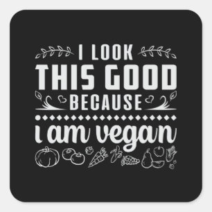 Adesivo Quadrado Veganismo Direitos dos animais Veggie Vegan Funny 