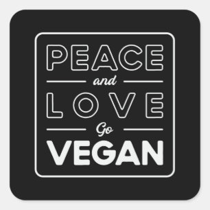 Adesivo Quadrado Veganismo Vegan Vegetariana Ideia de Presente