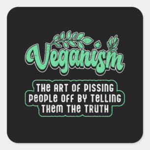 Adesivo Quadrado Veganismo Vegan Vegetariana Ideia de Presente
