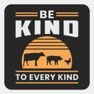 Adesivo Quadrado Veganismo Vegan Veggie Animal Rights Engraçado Pr