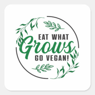 Adesivo Quadrado Veganismo Vegans Animal Rights Vegan Funny Gift