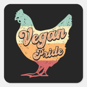 Adesivo Quadrado Veganismo Vegetais Vegan Veggie Animais Dão Ideia