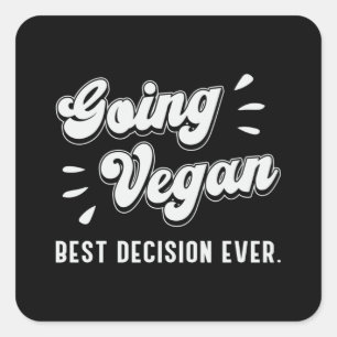 Adesivo Quadrado Veganismo vegetariano animais ganha ideia