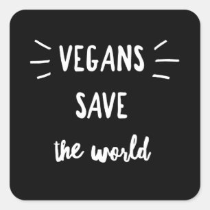 Adesivo Quadrado Vegans Salva O Vegan Do Mundo