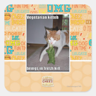 Adesivo Quadrado Vegetariano Kitteh