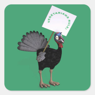 Adesivo Quadrado Vegetarianos Regra!