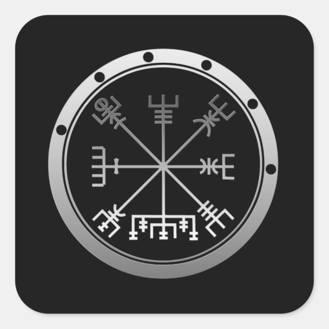 Adesivo Quadrado Vegvisir Compass (Frente)
