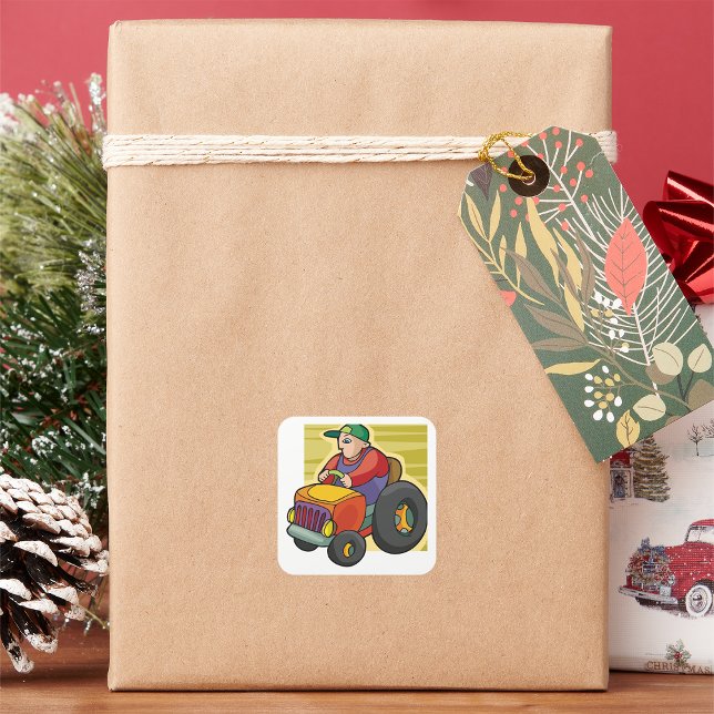 Adesivo Quadrado Veículo de Fazenda do Trator de Condução de Fábric (Criador carregado)