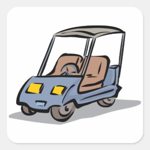 Adesivo Quadrado Veículo Esportivo Divertido de Carrinho de Golfe
