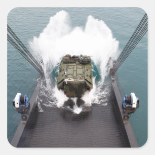 Adesivo Quadrado Veículos de assalto anfíbios desembarcados do USNS