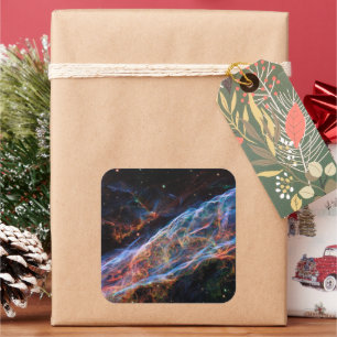 Adesivo Quadrado Veil Nebula Supernova Mantém Telescópio Hubble