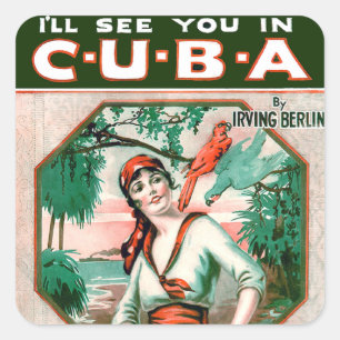 Adesivo Quadrado Veja-o em Cuba