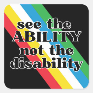 Adesivo Quadrado Veja o Inspiration Abability Disability Pride
