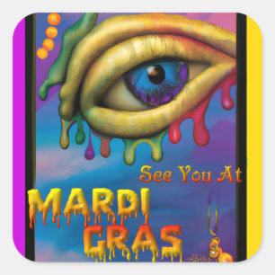 Adesivo Quadrado Vejo Você No Olhar Do Mardi Gras