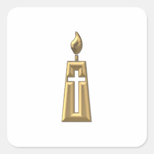 Adesivo Quadrado Vela "3-D" dourada