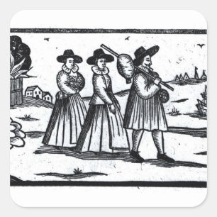 Adesivo Quadrado Vela ajustada peregrinos no Mayflower