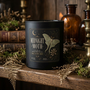 Adesivo Quadrado Vela Botânica Luxo Midnight Moth