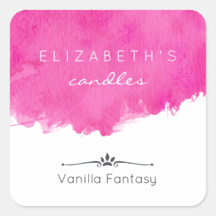 Adesivo Quadrado Vela cor-de-rosa do Splatter da pintura da