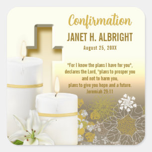 Adesivo Quadrado Vela Cruz de Lírio