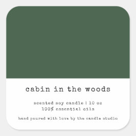 Adesivo Quadrado Vela de empacotamento de blocos de cor verde minim