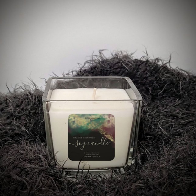 Adesivo Quadrado vela de escrita moderna com tinta a álcool abstrat (Criador carregado)