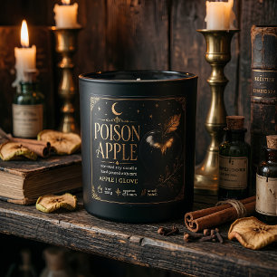 Adesivo Quadrado Vela de Halloween Luxuosa Maçã Envenenada
