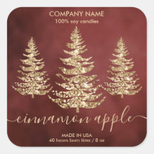 Vela de Natal Dourada de Pinheiro com Glitter Mode