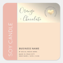 Vela de soja de tipografia de bloco de cor elegant