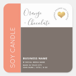 Adesivo Quadrado Vela de soja simples e elegante para blocos de cor