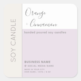 Adesivo Quadrado Vela de soja simples e elegante para blocos de cor