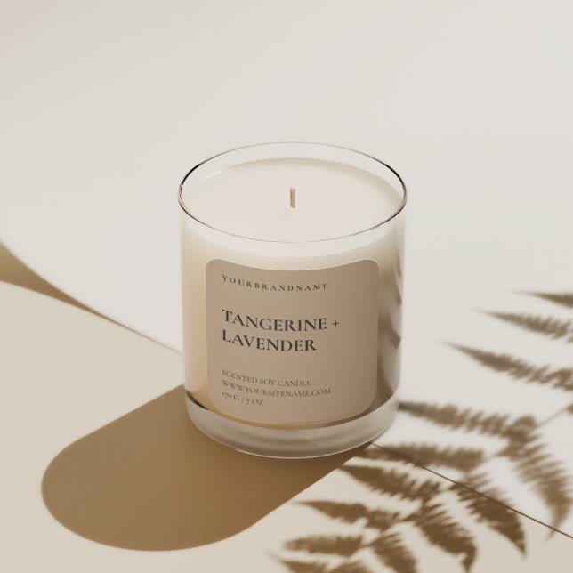 Adesivo Quadrado Vela Kraft Rústica Cartão Minimalista Simples (Criador carregado)